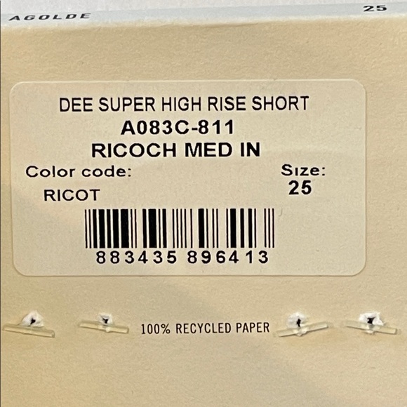 AGOLDE Dee Super High Rise Denim Shorts Ricochet Medium Wash Size 25 NWT - Picture 5 of 15